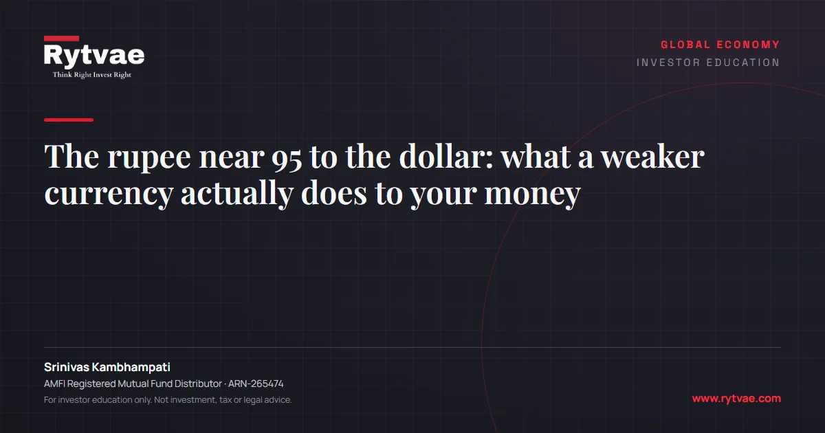 The rupee near 95 to the dollar — what a weaker currency does to your money
