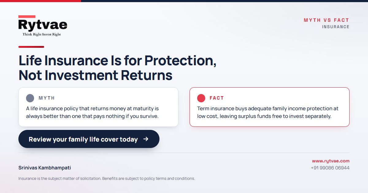 Infographic showing a Myth versus Fact comparison on life insurance.